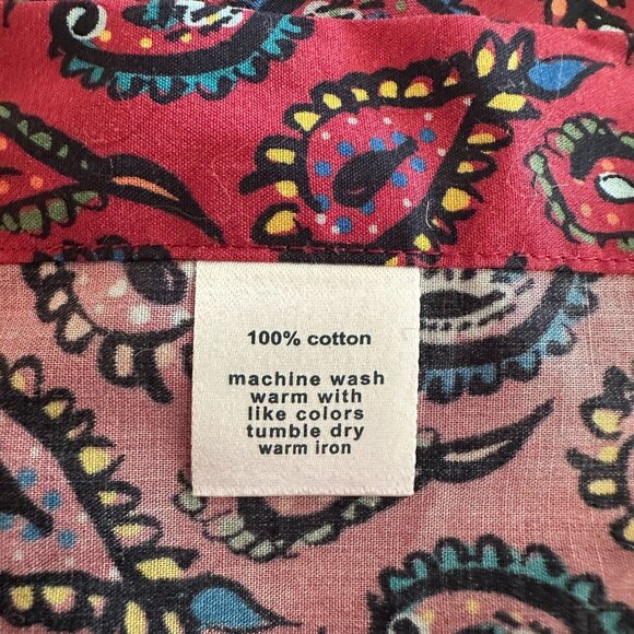 Paul Fredrick Slim Fit Red Paisley Dress Shirt, Long Sleeve Cotton M - Picture 6 of 11